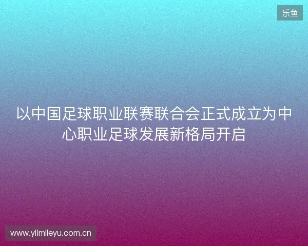 以中国足球职业联赛联合会正式成立为中心职业足球发展新格局开启